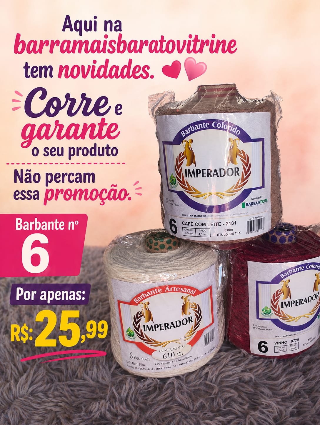linha de crochê