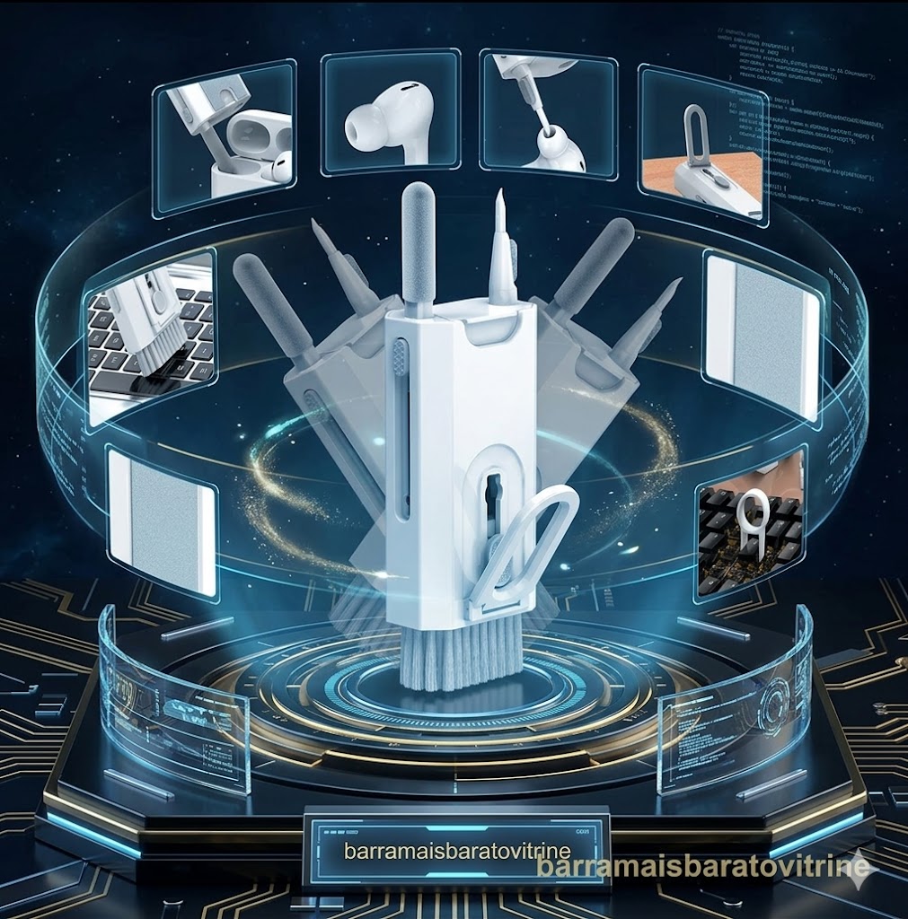 Kit de limpeza multifuncional 8 em 1 com suporte móvel para limpeza de celular, tablet, laptop, fones de ouvido